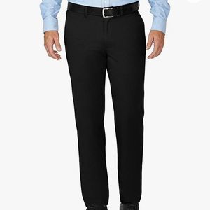J.M. Haggar Men's Black Dress Pants Flat Front Formal Trousers Waist 32